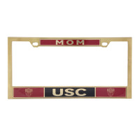 USC Trojans Brass Shield Mom License Plate Frame